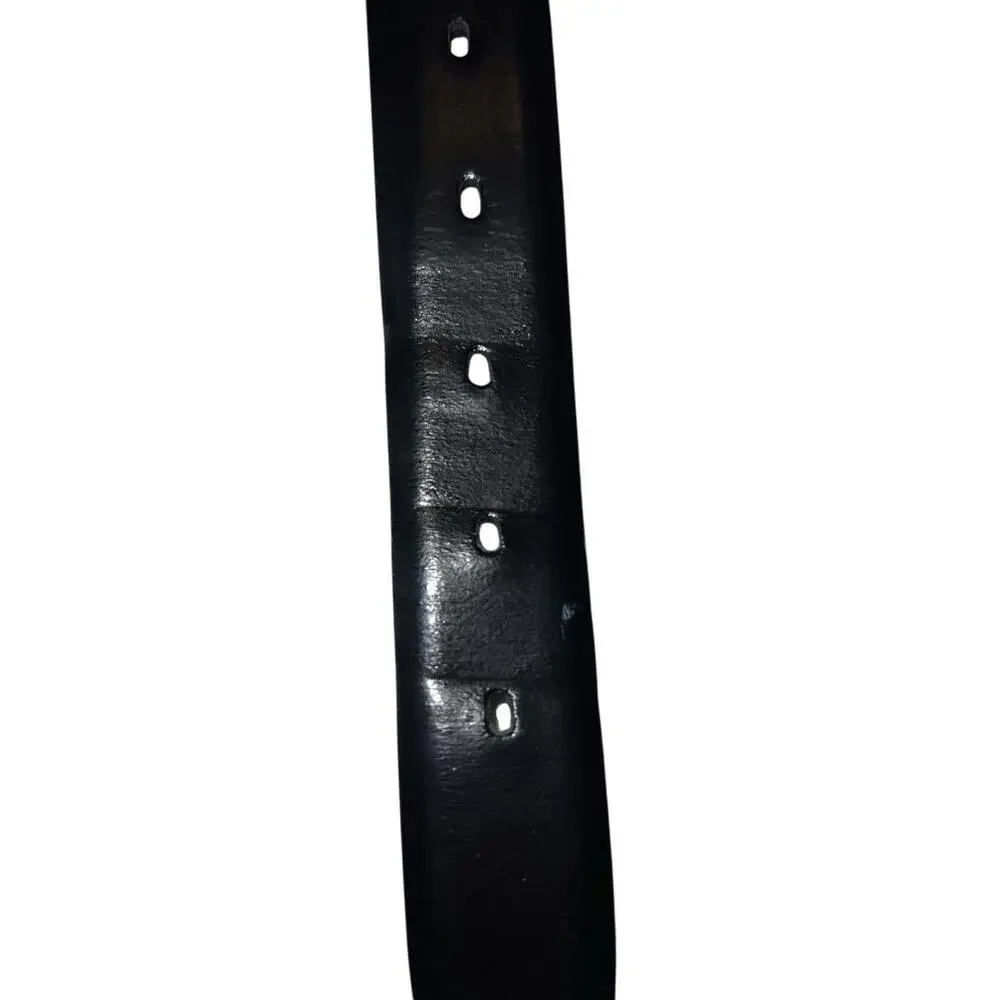 Men’s Black Genuine Leather‎ Dress Belt Silver Buckle Size 40/100 Classic